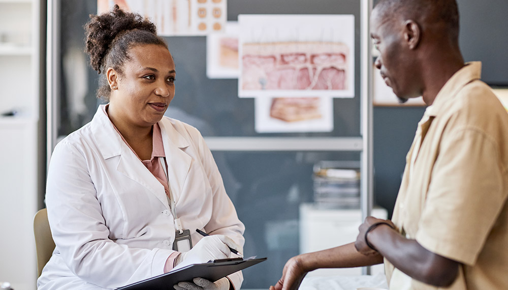 doctor and patient talking